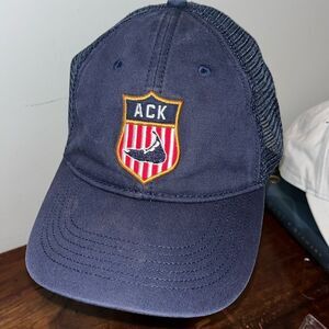 Navy Blue ACK Nantucket Men's Cap Dad Pilot Flying Mesh Sloop Style Hat